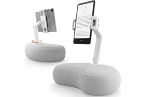 SAIJI Tablet Pillow Stand, Kindle Stand Compatible with 4.7”-15.6” Kindle, Phone, iPad, 360° Adjustable iPad Holder for Bed w