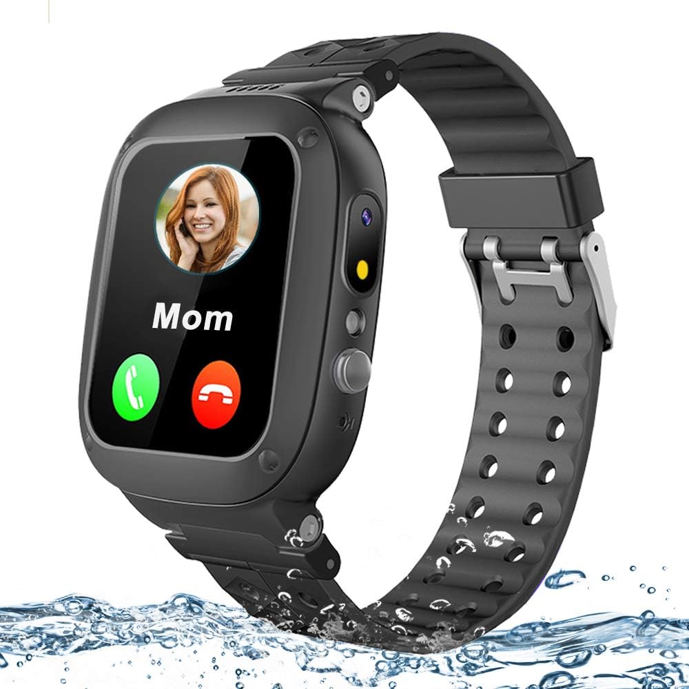 Kids Smart Watch Phone for Girls Boys IP67 Waterproof GPS Tracker Smartwatch 2 Way Call Voice Chat Math Game SOS Flashlight Camera 1.44" HD Touch Screen Wrist Watches Children Christmas Birthday Gift