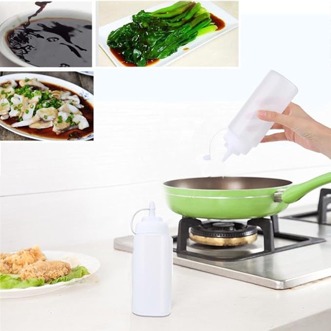 Pack de 5 botes de plástico para condimentos, compresibles, con ...