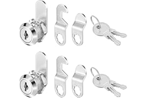 PEOVLVN 2 Pack Cabinet Locks with Keys, 5/8" Tool Box Lock Zinc Alloy Mailbox Locks with Keys Replacement Drawer Locks for File Cabinet RV Storage Door Mailbox Cam Lock Keyed Alike