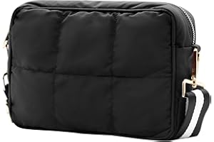 NAARIIAN Quilted Crossbody Bag for Women Puffer shoulder bag Guitar strap padded handbag designer trendy dupes soft purse