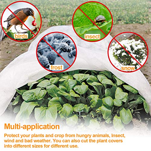Plant Covers Freeze Protection, 10 ft x 30 ft Reusable Floating Row