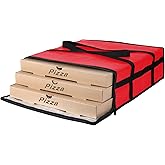 CIVJET Insulated Pizza Delivery Bag for Carry Hot, 20" x 20" x 6" Carrier Warmer, Insulated Food Delivery Bag, Insulated Grocery Cooler Bags for Catering/Drivers, Commercial Food Warmers（Red, 1Pk）