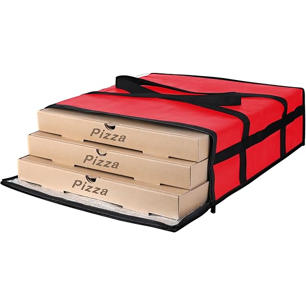5 Hour Temperature Control Food YIKANGHENG Thick Pizza S, 23 Inch X 15 Inch X 13.8 Inch 2 Layer Non Woven Fabric And Thermal Insulation Cotton For Warm And Cold Keeping (black1