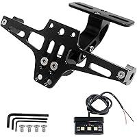Motorcycle License Plate Mount Bracket Fender Eliminator Kit, Replacement for Yamaha Kawasaki Honda Ducati Suzuki BMW, Alumin