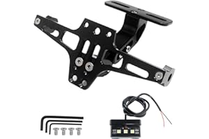 Motorcycle License Plate Mount Bracket Fender Eliminator Kit, Replacement for Yamaha Kawasaki Honda Ducati Suzuki BMW, Alumin