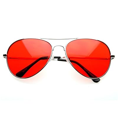 Buy Silver Aviator Sunglasses with Color Lens at Ubuy Kuwait
