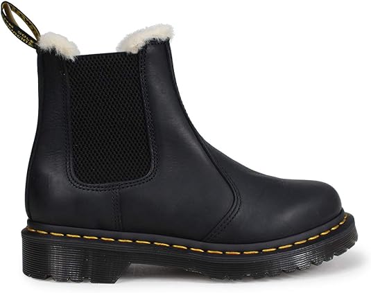 black leonore fur lined chelsea boots