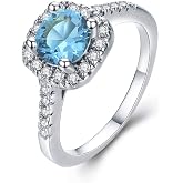 UFOORO Rings for Women, Promise Rings for Her, Christmas Gifts, Engagement Rings for Women Solitaire Crystal Wedding Rings for Her Fake Diamond Ring Christmas Gifts for Her
