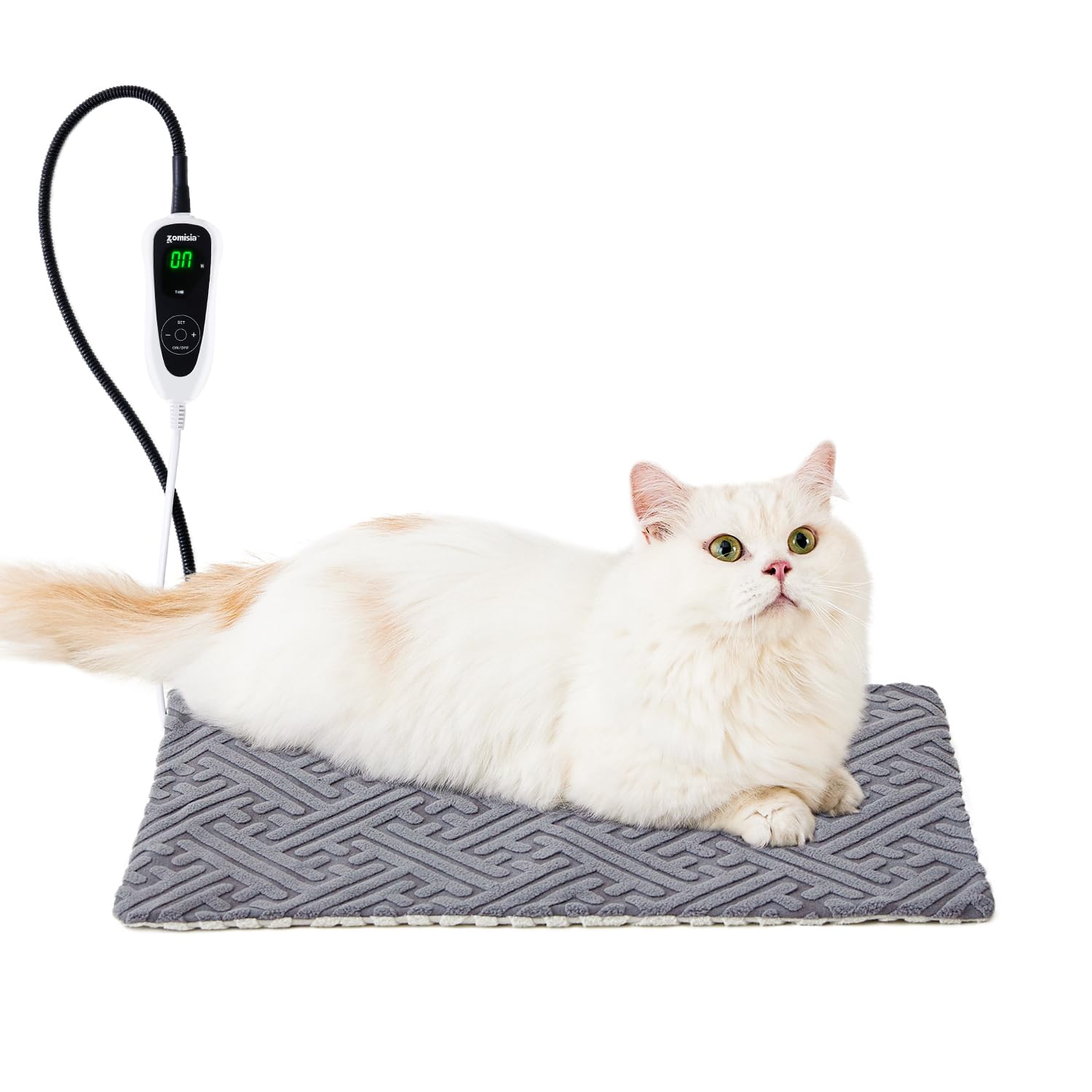Photo 1 of ZOMISIA Cat Heating Pad - 11 Adjustable Temperature and 25 Timer Options, Heated Cat Bed Indoor Waterproof with Chew-Resistant Cord for Small Dogs, 17.5x14 Inch