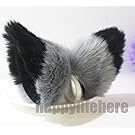 Cat Fox Ears Kitty Costume Halloween Cosplay Fancy Dress Black with gray Kits