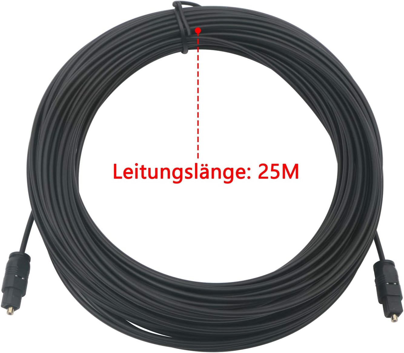 Pxyelec 25 M Black Digital TosLink Cable Fiber Optical Audio SPDIF Cable Connector, 25M - Image 3