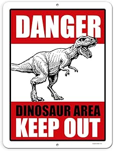 Honey Dew Gifts Letrero de Metal de Aluminio con Diseño de Dinosaurio