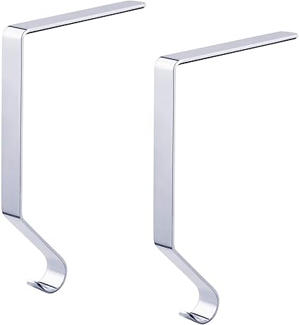 Sunshane Kerst Kousenhouders Metalen Mantel Kousen Hanger Haken Open Haard Hang Grips Voor Kerstfeest Decoraties Zilver 2 Amazon Nl