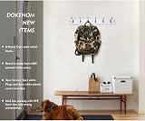 DOKEHOM 6 Satin Nickel Hooks on White Wooden Board Wall Mounted Rack view 2