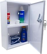 AuraHome Secure Medical Storage Lockable Cabinet White Wall Mounted First Aid view 4