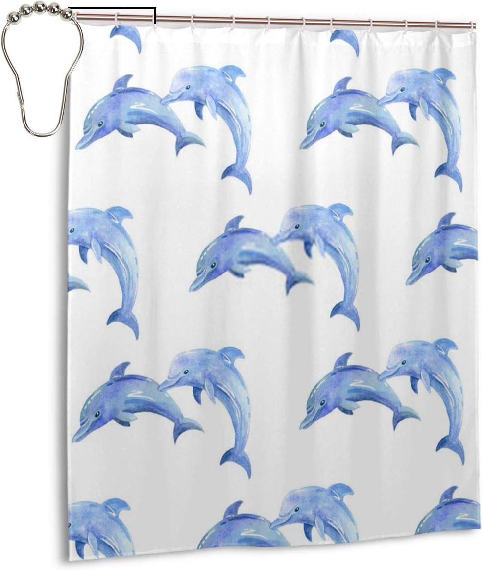 IOCVJKR Personalized Decorative Shower CurtainDolphin