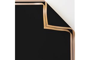 ARIFLOR 20Sheets Golden Edge Waterproof Flower Bouquet Paper - 20408 Plastic Fresh Floral Wrapping Paper, Christmas Gift Packaging, Gift Packaging, DIY Crafts, Florist Bouquet Supplies