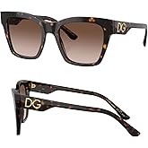 DOLCE & GABBANA DG4384 Square DG Logo Acetate Sunglasses with Luxury Eyewear Kit