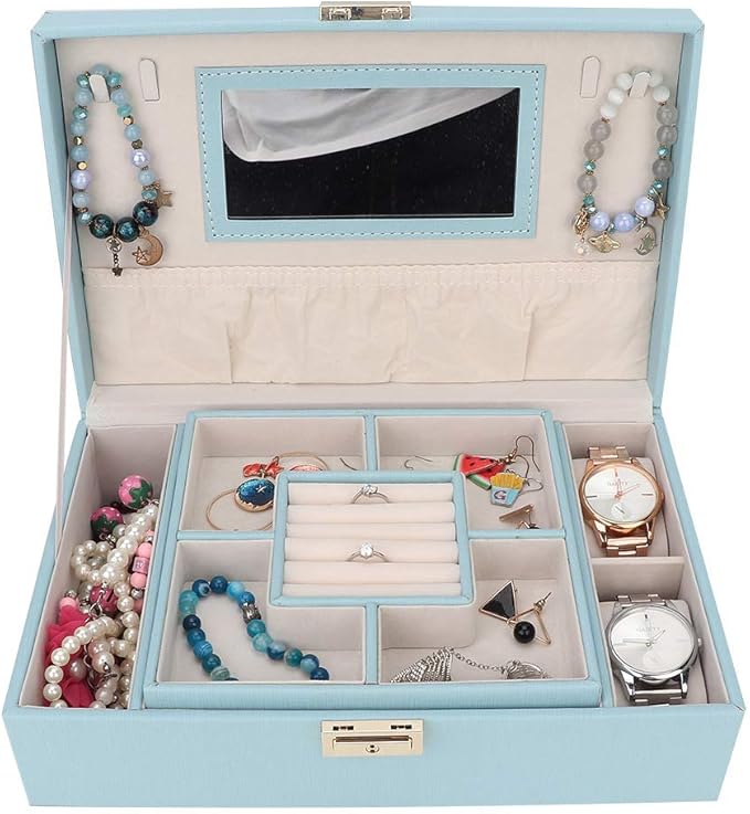 Large Capacity Jewelry Boxes For Necklace Holder & Storage, PU Leather