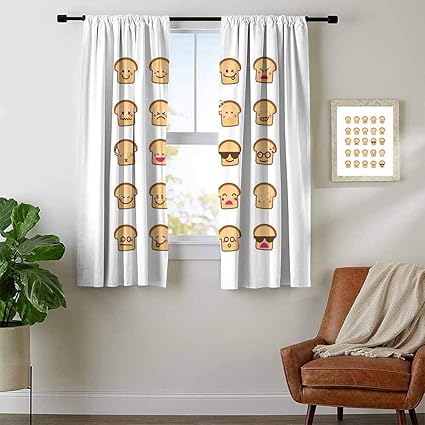 Amazon Com Mozenou Emoji Country Curtains Valance Collection Of