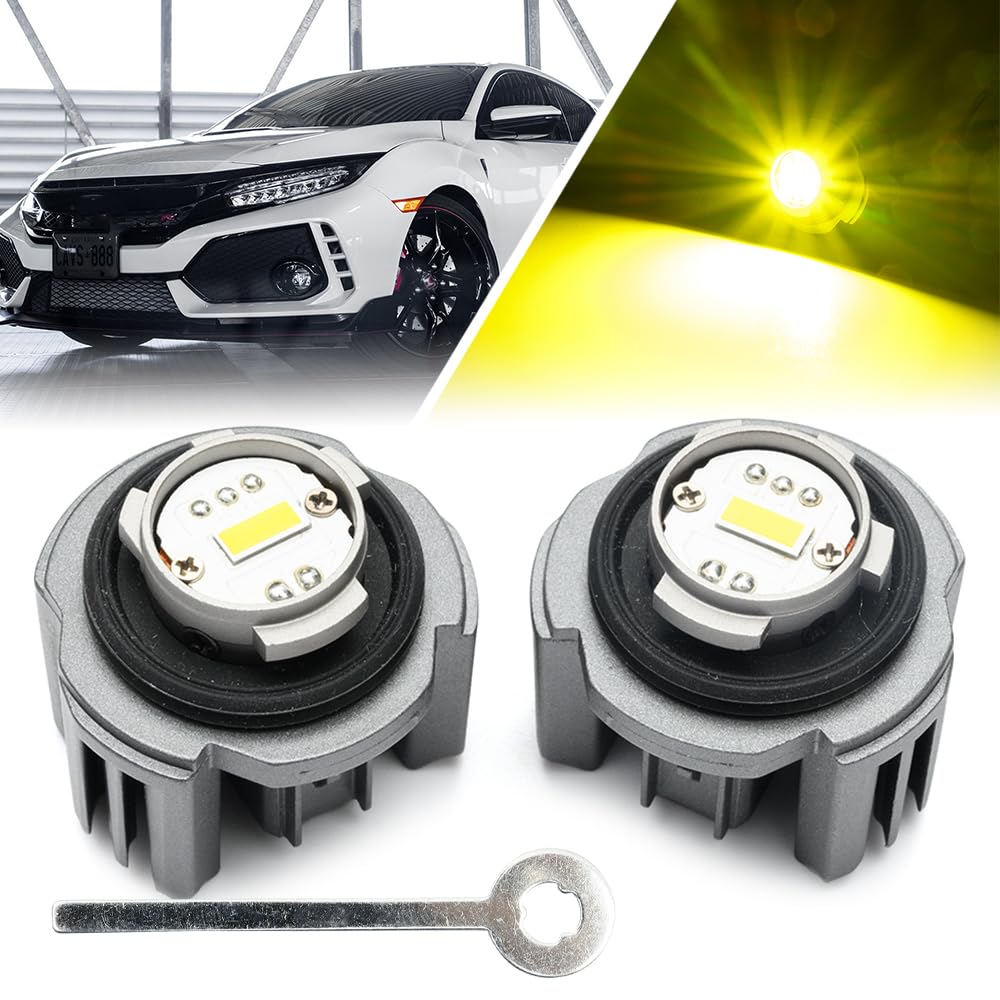 Photo 1 of L1B TF1 LED Front Fog Light Bulbs for 2021+ Hon'da Civic Accord CR-V Ridgeline Passport Acu'ra Integra Super Bright 3200K Amber Yellow 4500LM Canbus Plug and Play Led Fog Driving Lamp Bulb 2Pcs