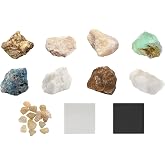 EISCO Moh's Hardness Kit, 12 Pieces - Includes 9 Rock &amp; Mineral Specimens, 1" Each - Geology Activity for Exploring &amp; Identifying Minerals Using Moh's Hardness Scale - Tech Cut Rocks