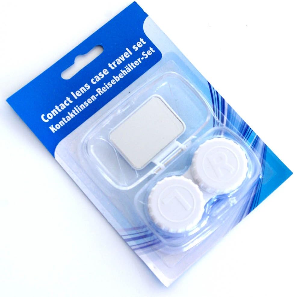 Contact lens case travel set with mirror Clear / Purple or Green
