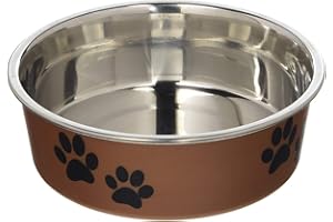 Loving Pets - Bella Bowls - Dog Food Water Bowl No Tip Stainless Steel Pet Bowl No Skid Spill Proof (Small, Copper)