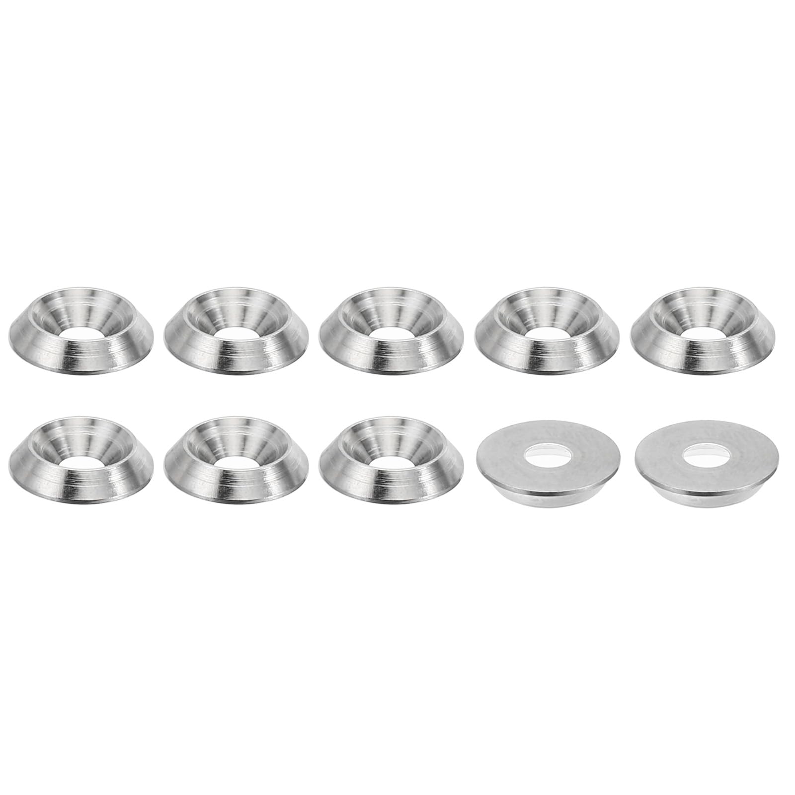 PATIKIL M3 Finish Countersunk Washer, 10pcs 10mm Dia. 2mm Tall Solid 304 Stainless Steel CNC Finish Cup Washer Screw Head Gasket for Industrial Construction — image 1