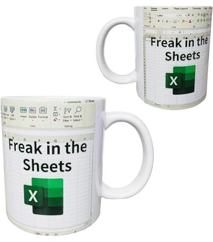 Spreadsheet Excel Coffee Mug, Funny Gifts for Women Men Freak In The Sheets Mug Gifts for Boss CPA Friend Coworkers Accountant White Ceramic Office Mug 11.8 oz (A