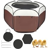 Chicken Brooder Box for Chick Starter Kit - 2026 Upgrade Double Door Chicks Brooder Pen/Chickens Playpen/Chick Tent Baby Chickens Supplies Up to 15 Baby Chicks,Duck,Quail