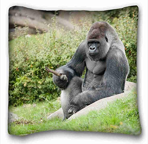 Soft Pillow Case Cover ( Animal Gorilla ) Standard Size Pillowcase for Hair & Facial Beauty Size 16x16 Inches suitable for Twin-bed PC-Yellow-2749