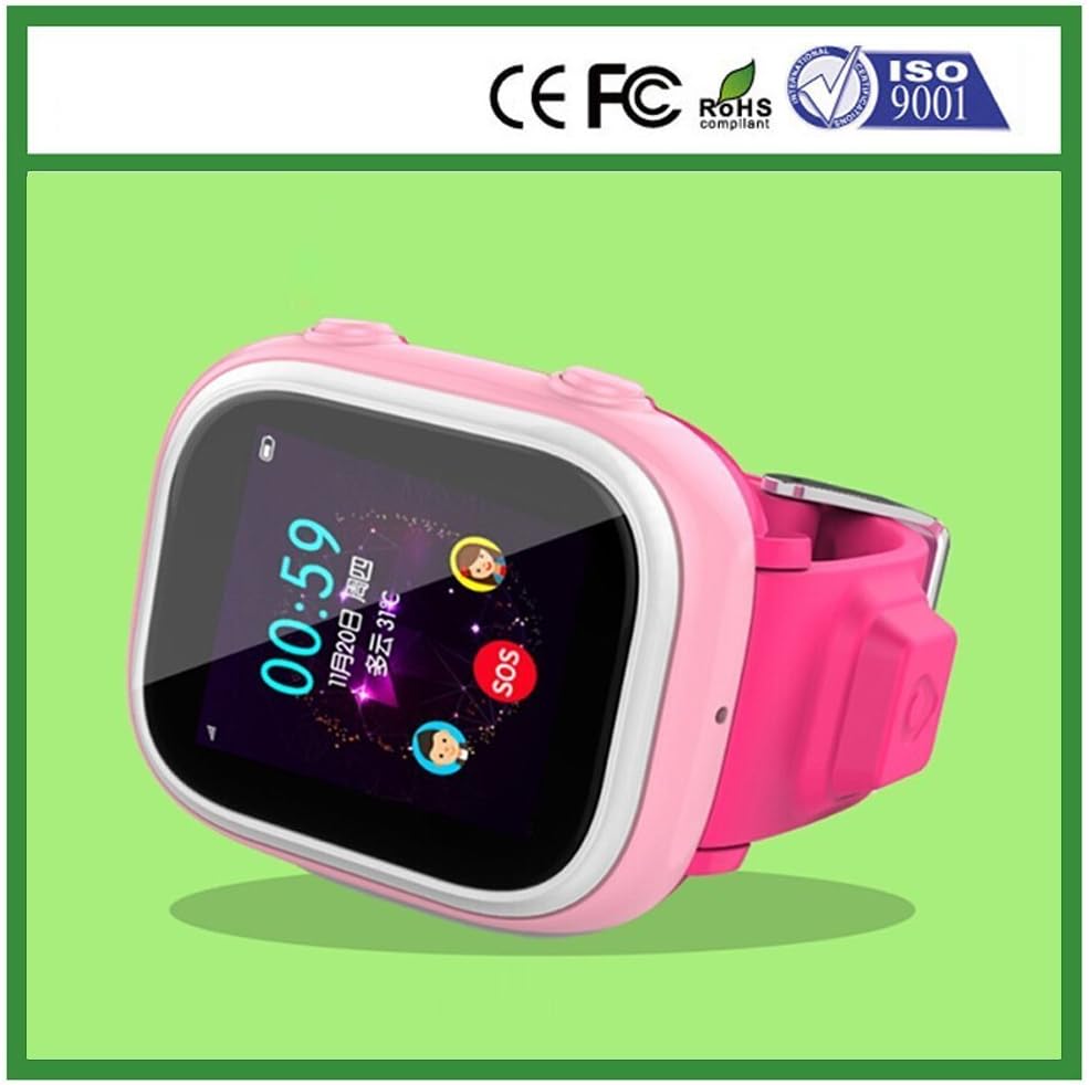 ROYALFiT GPS/LBS/Wifi Position Geo-fence Kids Tracking Watch DS-C602 With IOS Android APP Pink