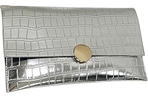 Verdusa Women's Clutch Evening Bags Trendy Envelope Handbags Metallic Purses Formal Wedding