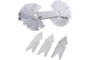 ChgImposs 4Pcs Screw Thread Pitch Cutting Gauge Tool Set, Stainless Steel Centre Gage with 55 Degree Inch System & 60 Degree 
