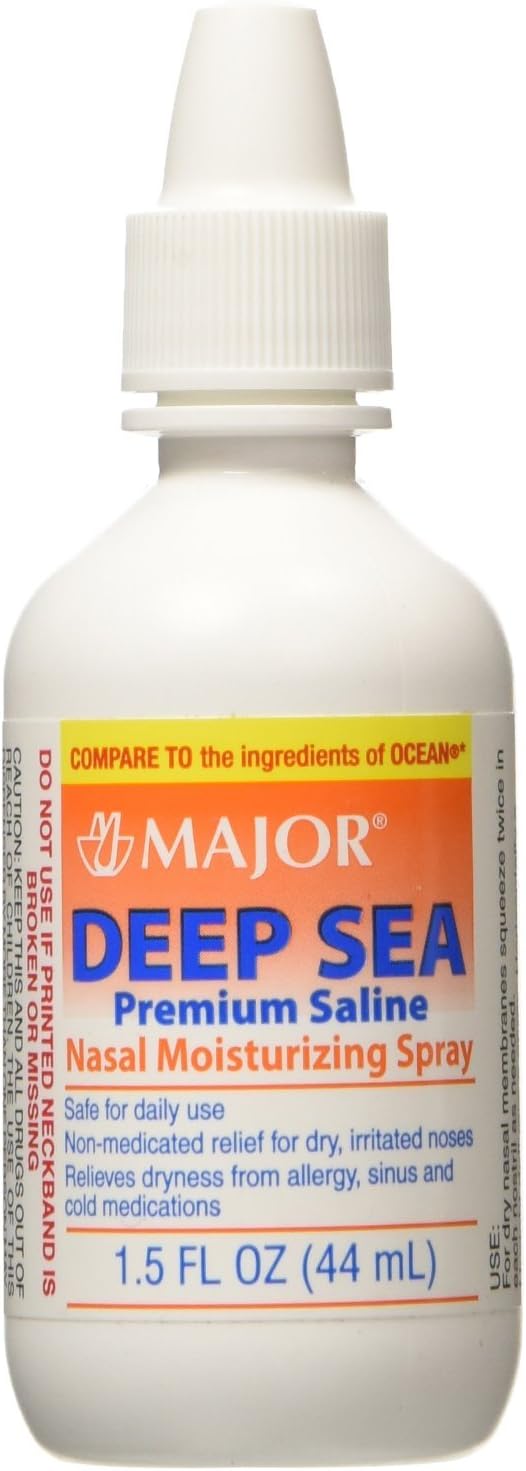 Major Pharmaceuticals Deep Sea Saline Generic for Ocean Nasal Moisturizing Spray, 1.5 Ounce: Health & Personal Care
