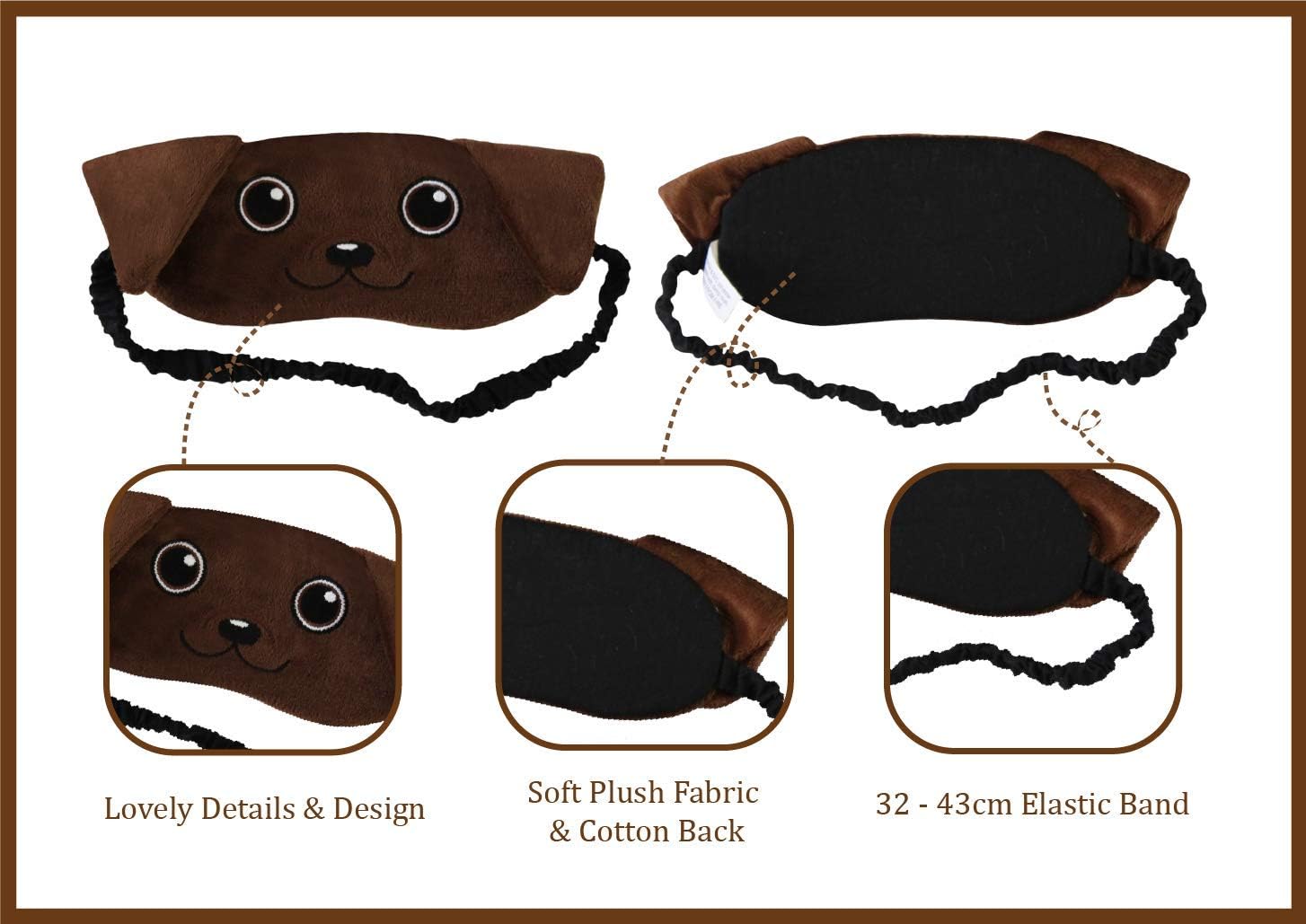 Dog Animal Plush Sleep Eyemask (Brown Labrador Retriever) - Image 3