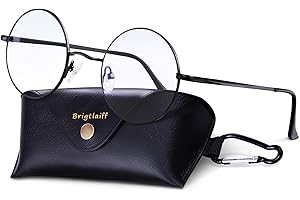 Brigtlaiff Round Blue Light Blocking Glasses for Men Women, Computer Gaming TV Glasses Anti Eyestrain with Metal Frame
