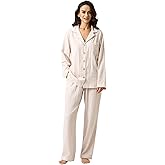 BESTOUCH Women's Pajama Sets 100% Pure Cotton Muslin Linen Feel Sleep Shorts Pjs 2 Piece Soft Sleepwear Lounge Set for Women
