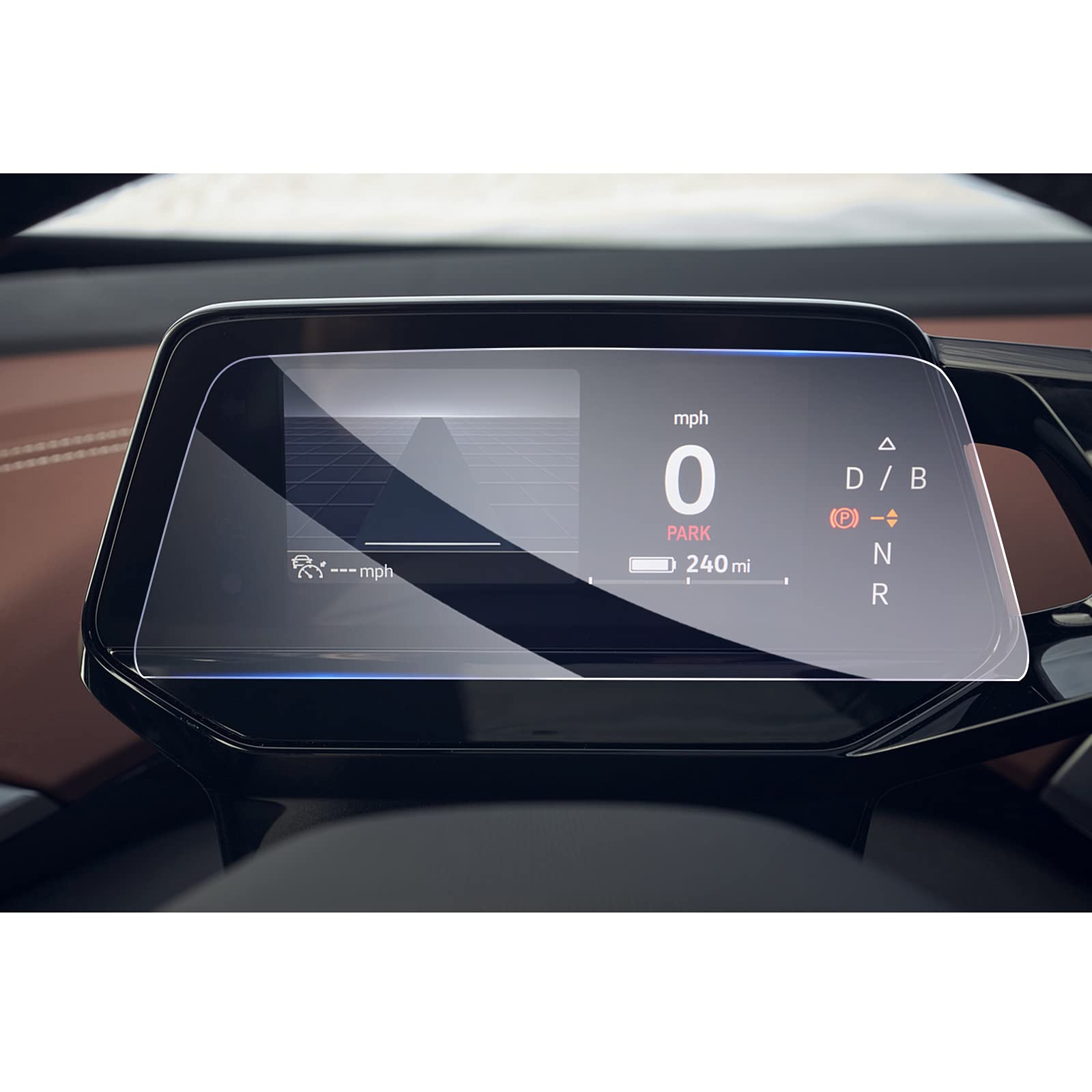 GAFAT 5.3" V W ID.3 ID.4 ID.5 GTX Pro/Cuprα Born/ID.Buzz/ID Buzz Cargo 2021-2024 2025 Virtual Cockpit Protective Film, 5.3 Inch ID.Cockpit Glass Screen Protector, Shockproof, 9H Anti-Scratch