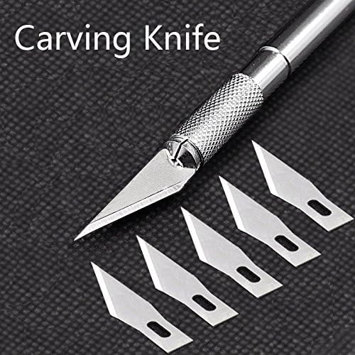 Soulload Aluminum Body Sharp Wood Carving Pen Scalpel Knife Brand Tools Paper Cutter PCB Carving Knife with 5pcs Sculpting Knife Blades