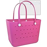 Uwyriwooq Beach Tote Bag for Women, Rubber Beach Bag Waterproof Sandproof, Extra Large EVA Tote Bag Boat Bag