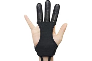JKER TECH Archery Gloves Shooting Hunting Leather Three Finger Protector for Youth Adult