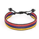 FAHARI Armenia Flag Bracelet: Handmade, Adjustable Beaded & Unisex