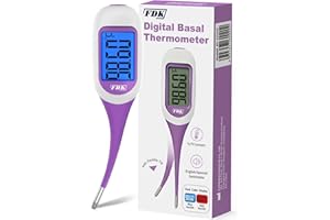 FDK Digital Basal Body Thermometer, 1/100th Degree ±0.1℃ High Precision, Accurate BBT Thermometer for Women Natural Ovulation Fertility Tracking, 60Sec Quick Reading, Last Memory Recall
