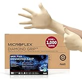 Diamond Grip Microflex Diamond Grip MF-300 Disposable Latex Gloves for Automotive, Healthcare, Machinery Industries - Large,