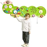 VEVOR Caterpillar Activity Wall Busy Board Panels, 12 Activities, Montessori Sensory Wall Toy for Kids 3-12 Years, Montessori