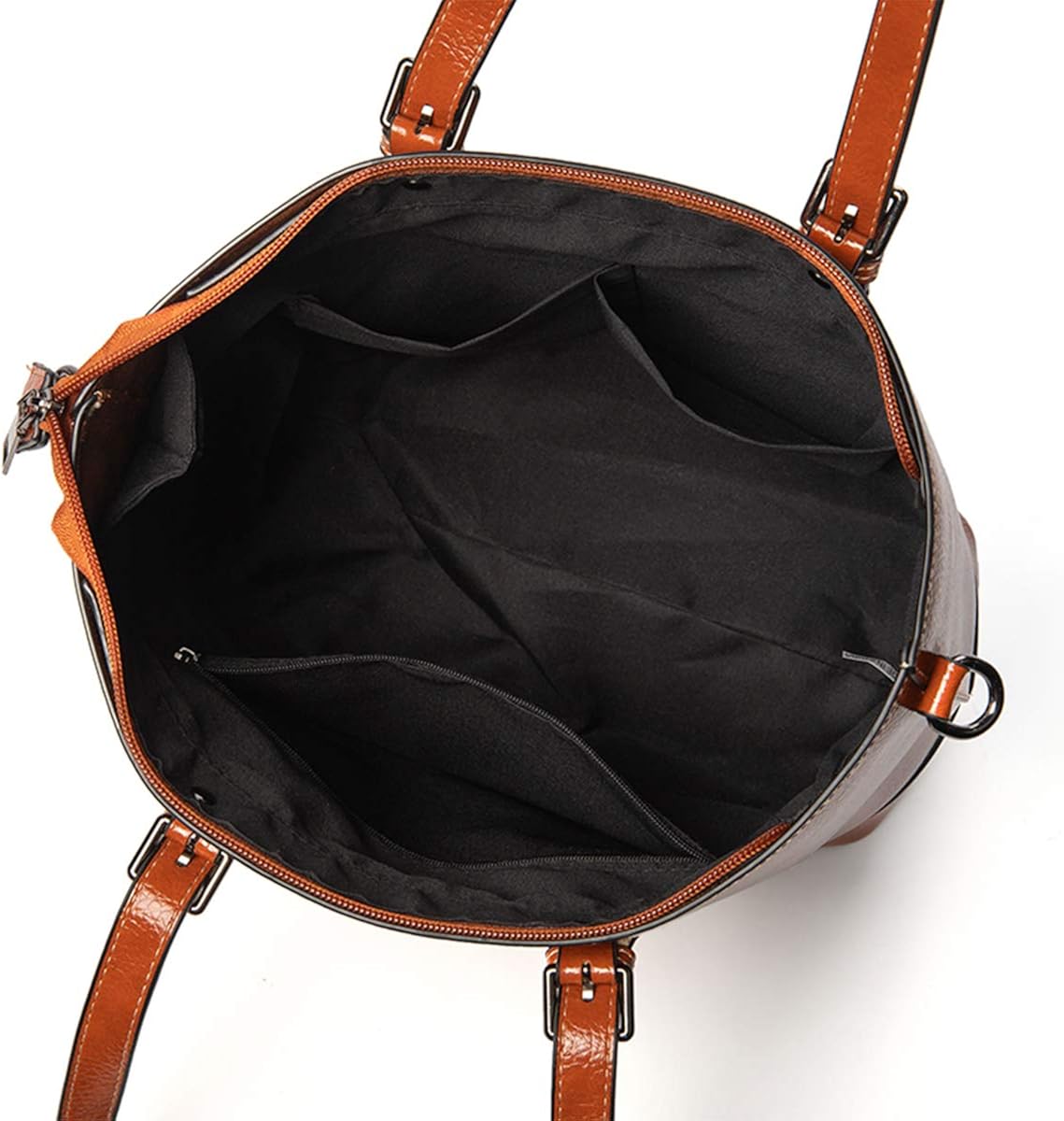 NIYUTA Women Handbag Fashion PU Shoulder Bag Elegant Travel High Capacity Shoulder Bags Black - Image 4