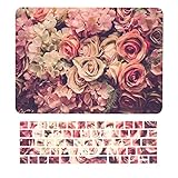 TOP CASE - 2 in 1, Floral Pattern Rubberized Hard Case + Keyboard Cover Compatible with Apple MacBook Pro 15